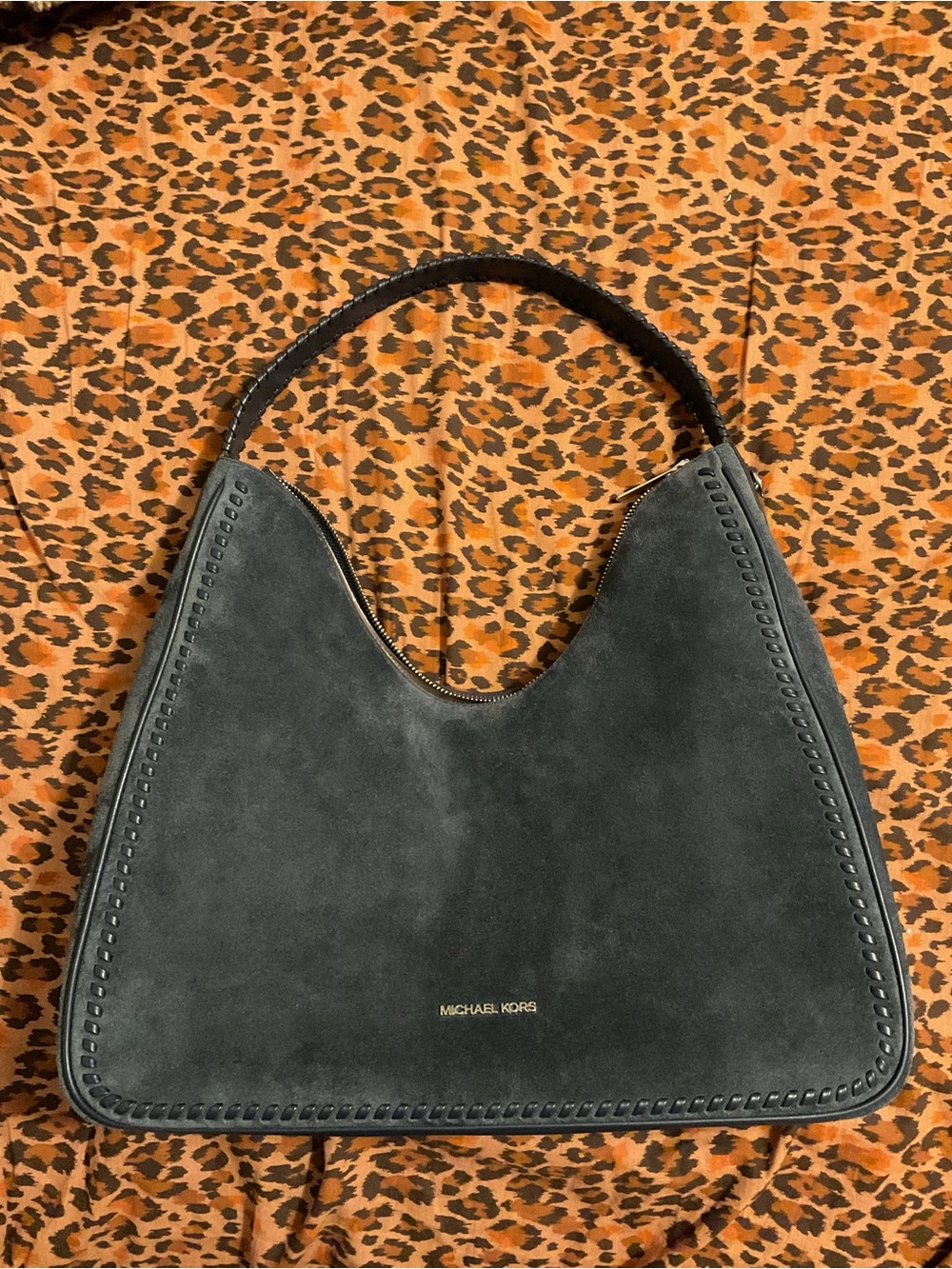 MICHAEL Michael Kors Black Suede Shoulder Hobo